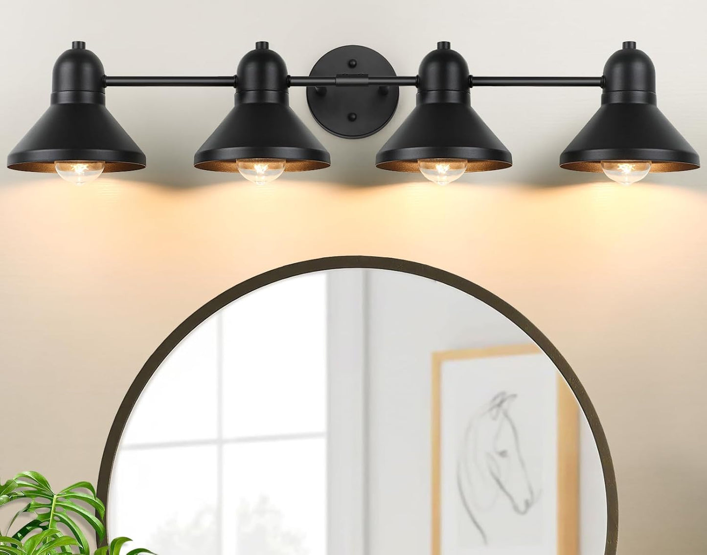 Matte Black Metal Bathroom Vanity Light