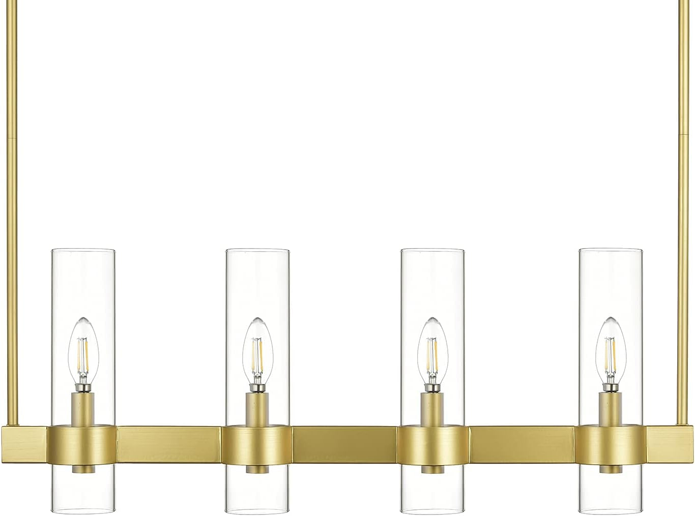 Teramo Gold Chandelier Dining Room Light Fixture Small Wagon Wheel Chandelier round Industrial Modern Farmhouse Chandeliers for Dining Room Foyer, Clear Glass, UL Listed