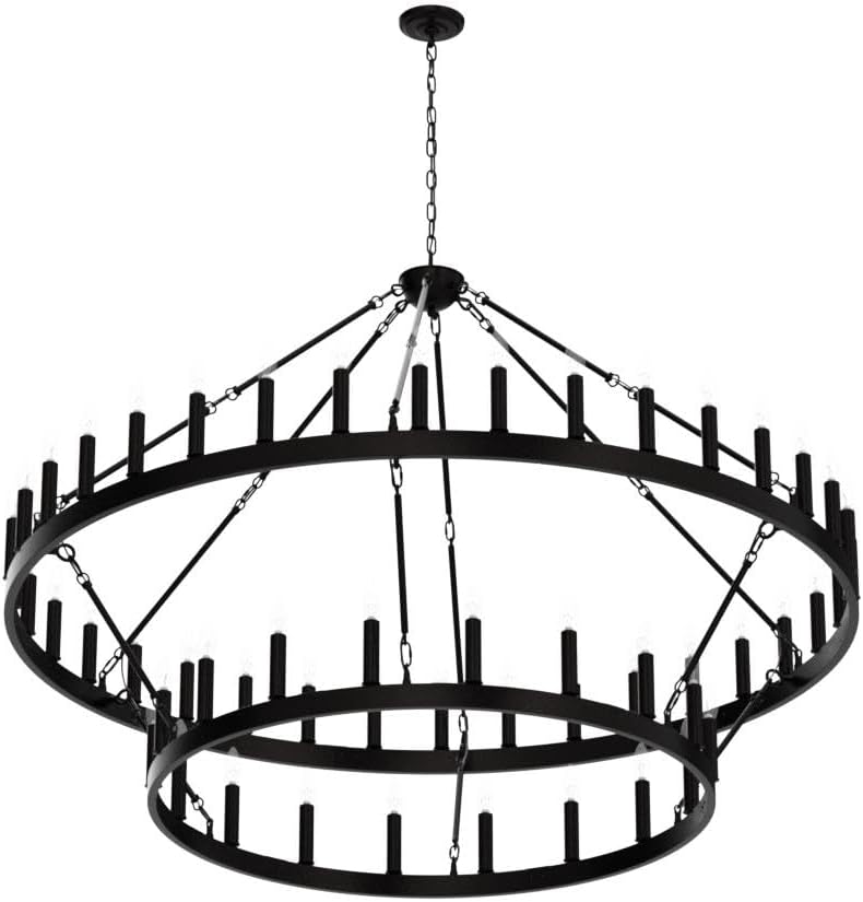 2 Tier Farmhouse Wagon Wheel Chandelier