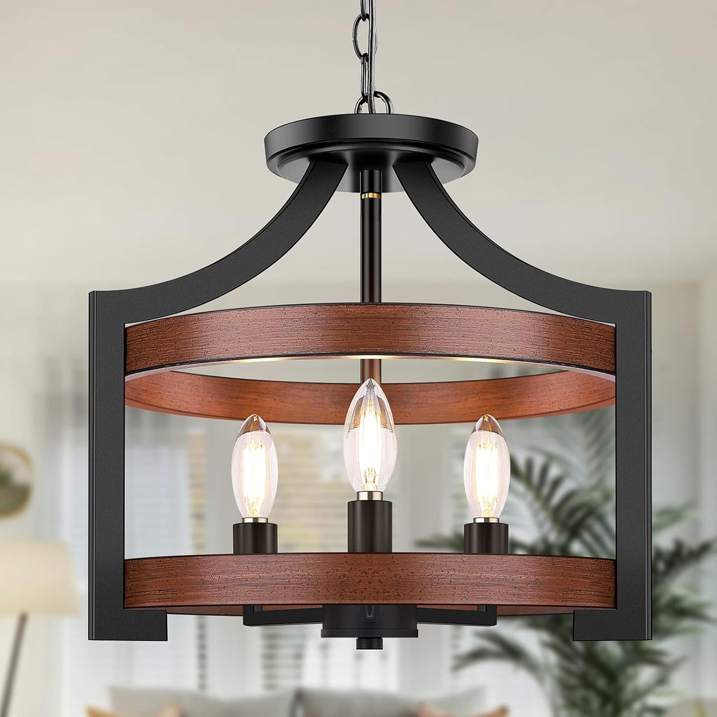 3-Light Rustic Farmhouse Pendant Light