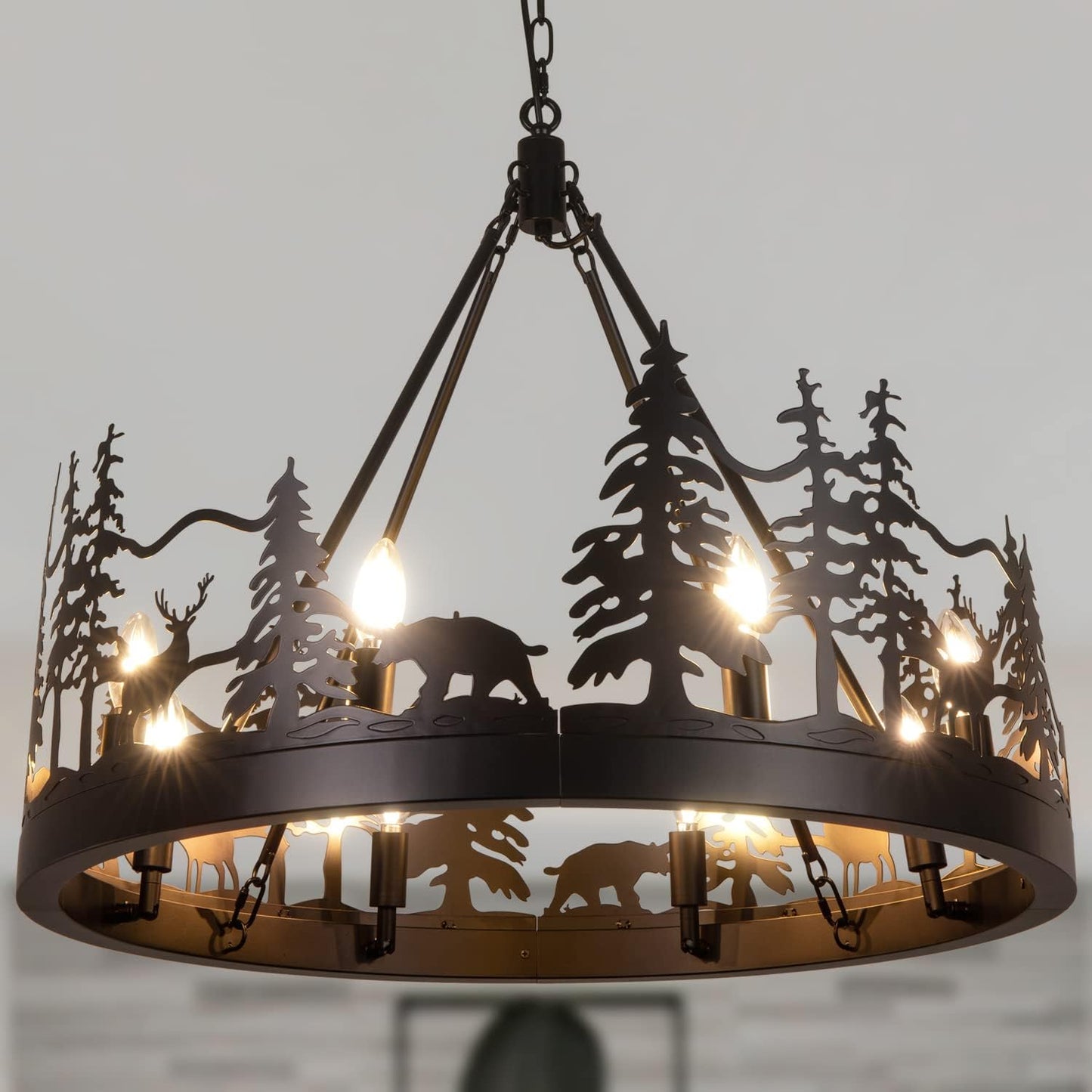 Black Forest Wagon Wheel Chandelier