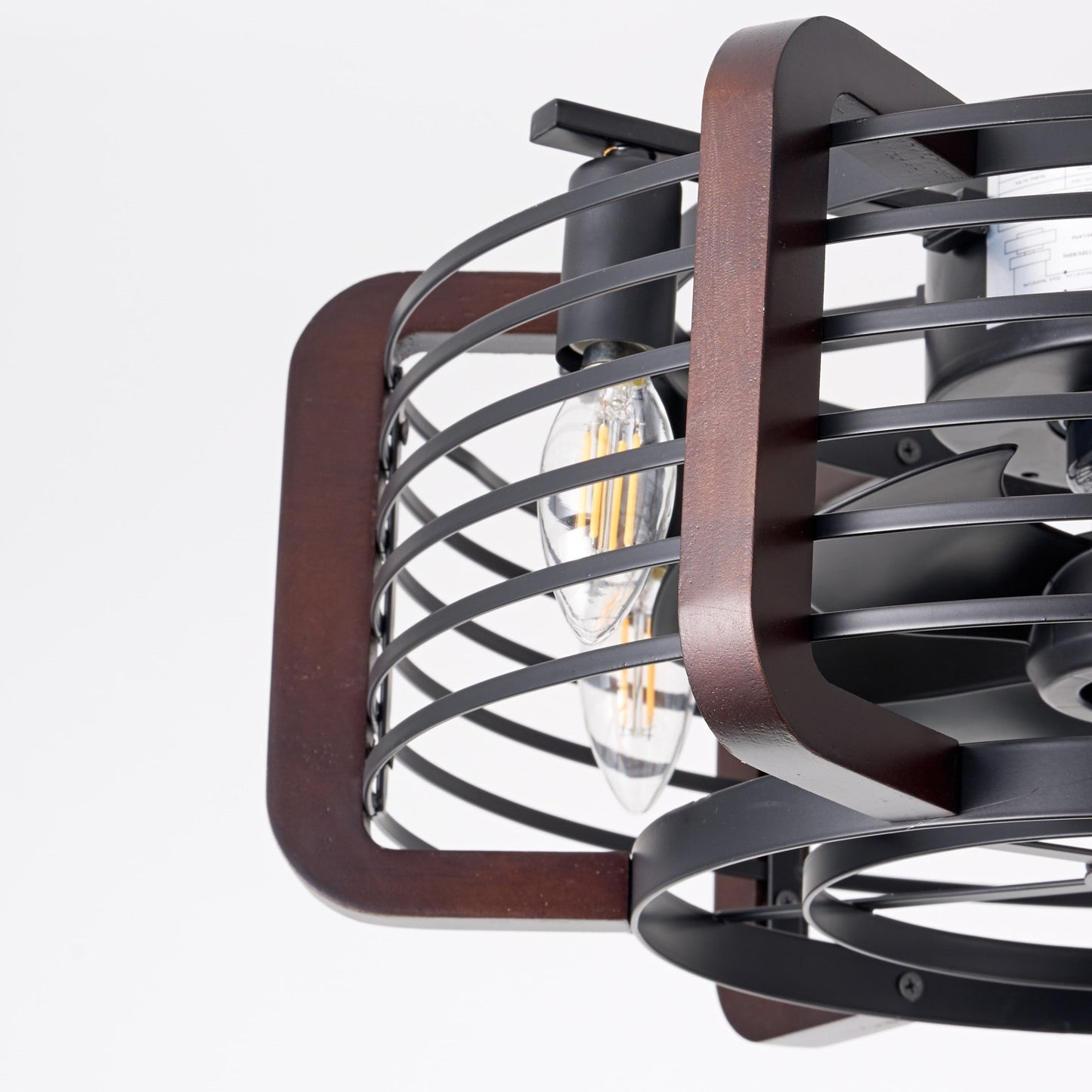 Caged Ceiling Fan with 6 LED Lights