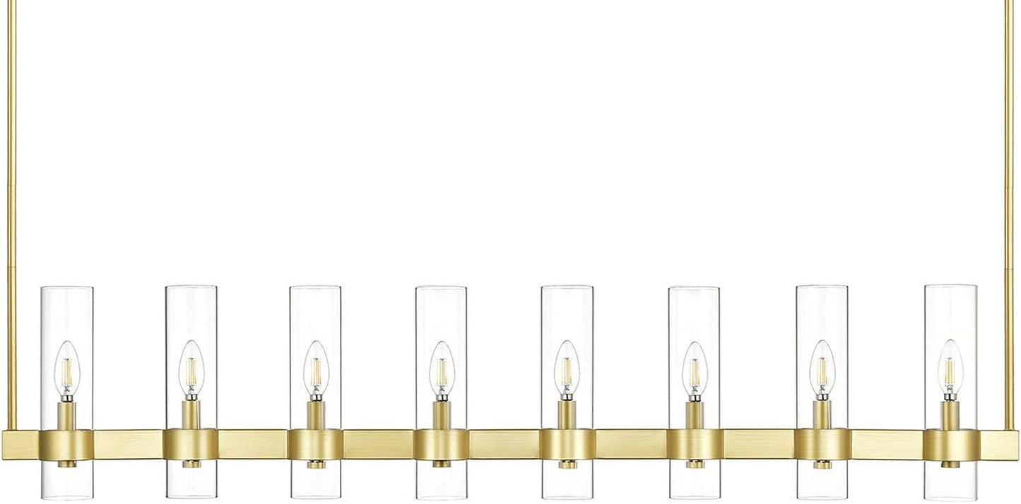 Teramo Gold Chandelier Dining Room Light Fixture Small Wagon Wheel Chandelier round Industrial Modern Farmhouse Chandeliers for Dining Room Foyer, Clear Glass, UL Listed