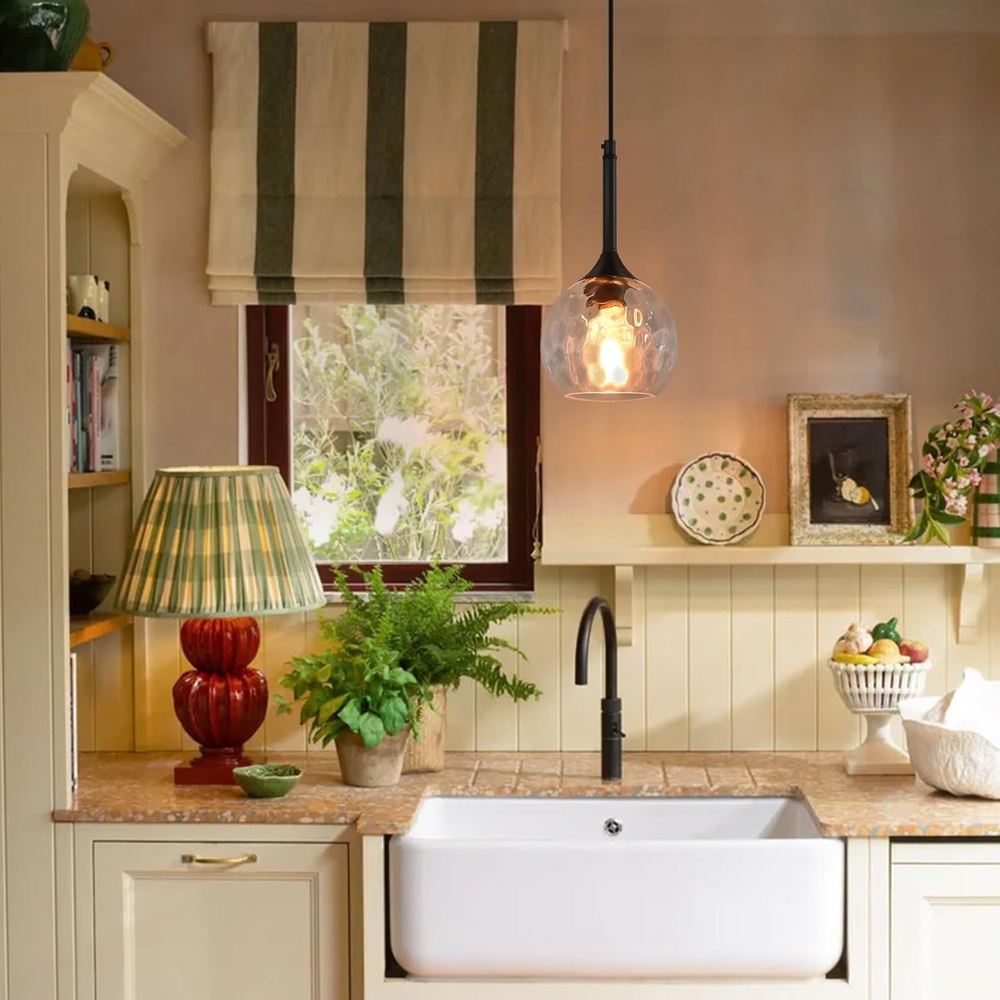 Hammered Glass Pendant Light