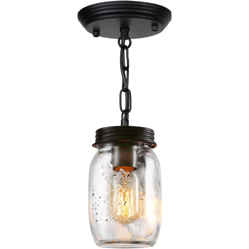 glass mason jar pendant light
