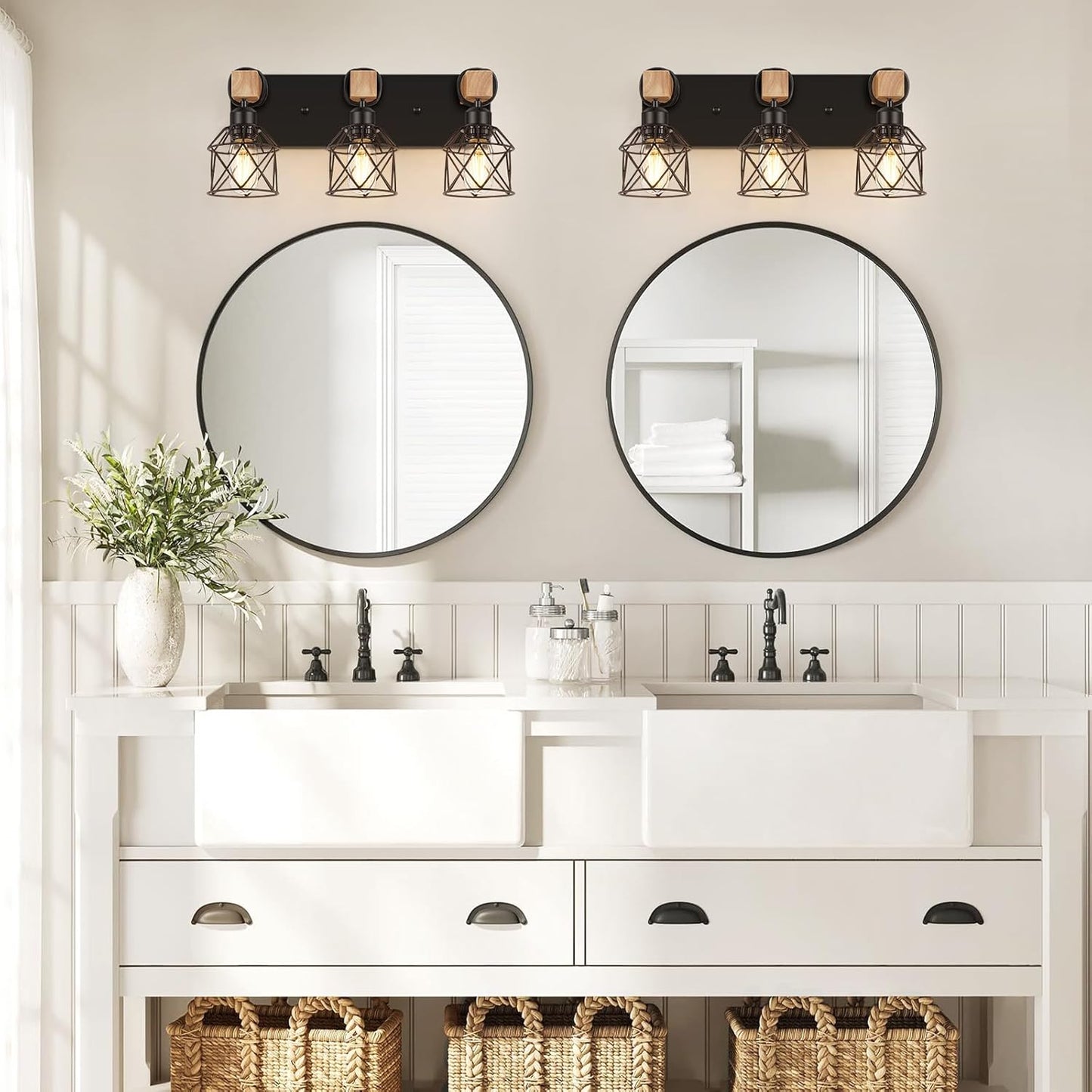 3-Light Farmhouse Vanity Light for Bathroom
