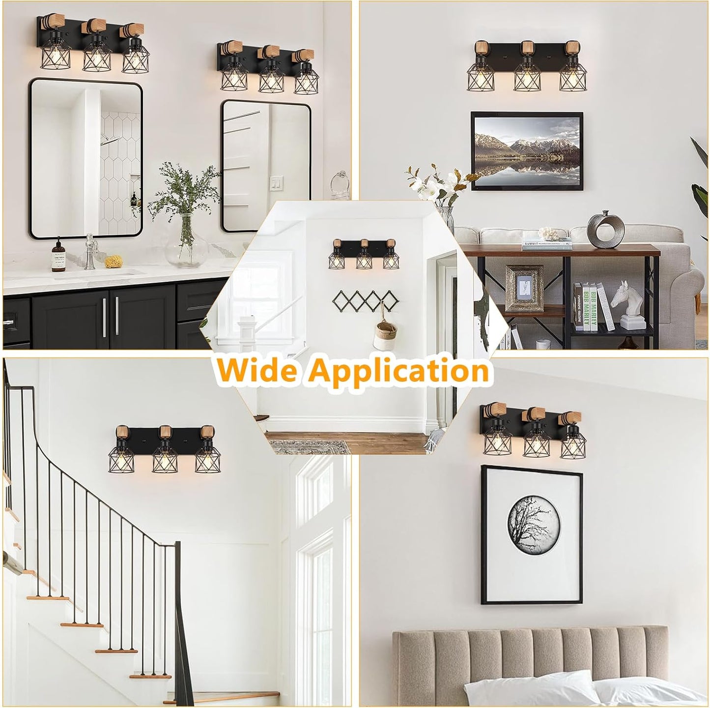 3-Light Farmhouse Vanity Light for Bathroom