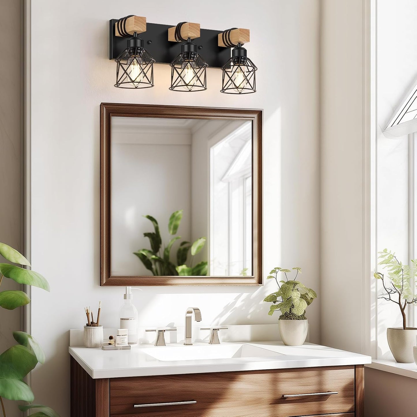 3-Light Farmhouse Vanity Light for Bathroom
