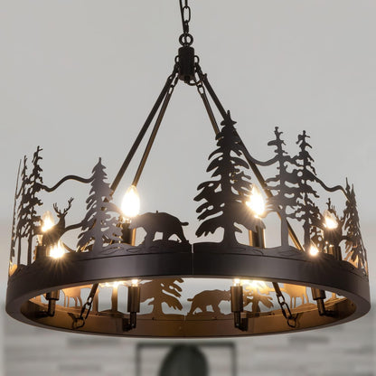 Black Forest Wagon Wheel Chandelier