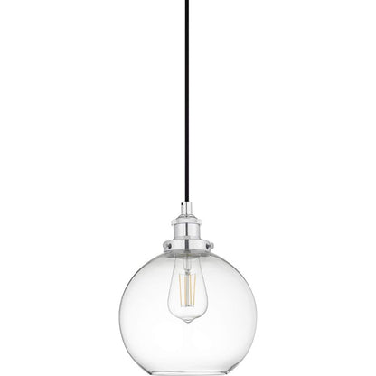 Large Chrome Glass Globe Pendant Light