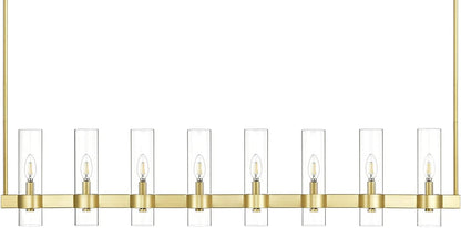 Teramo Gold Chandelier Dining Room Light Fixture Small Wagon Wheel Chandelier round Industrial Modern Farmhouse Chandeliers for Dining Room Foyer, Clear Glass, UL Listed